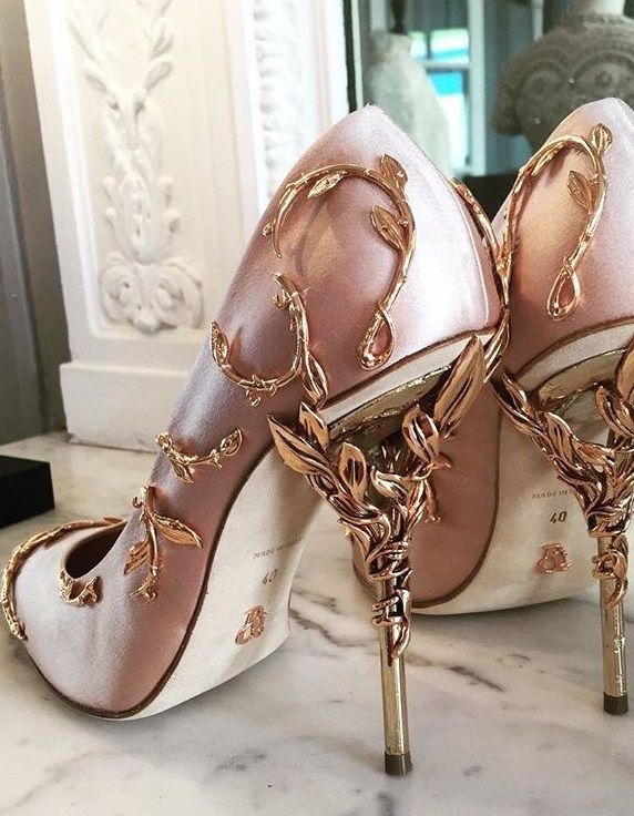 Ralph and Russo Eden heels in rose gold from the signature designer heels collection