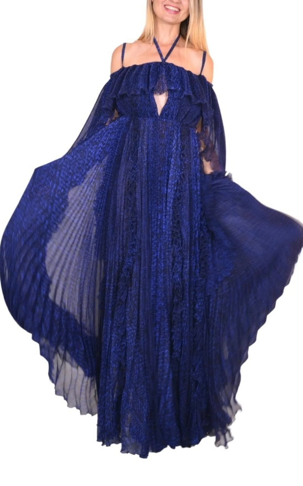 Ralph & Russo Midnight Blue Silk Column Gown